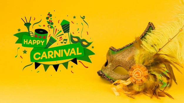 Free Carnival Mockup With Image Of Mask Psd