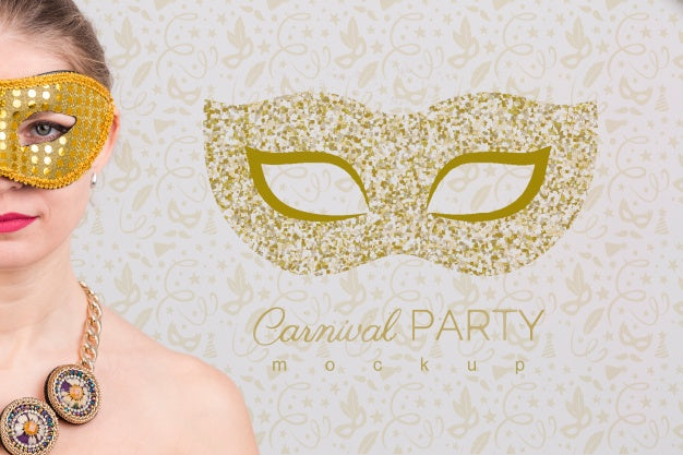 Free Carnival Mockup With Image Of Woman Psd