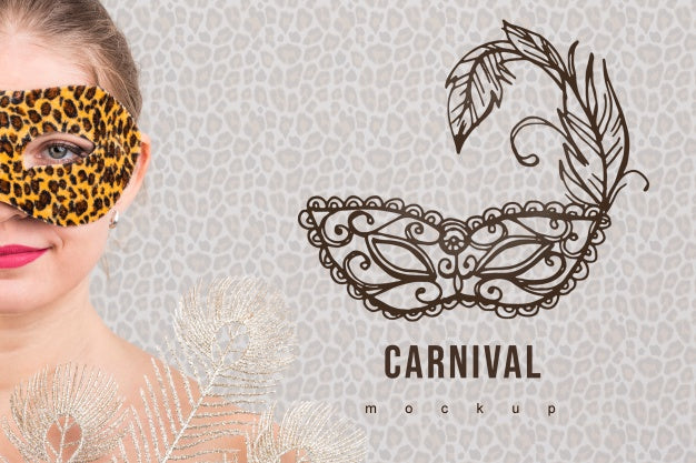 Free Carnival Mockup With Image Of Woman Psd