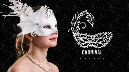 Free Carnival Mockup With Image Of Woman Psd