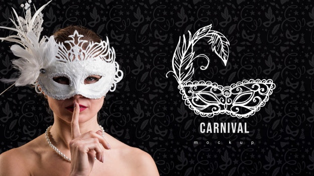 Free Carnival Mockup With Image Of Woman Psd