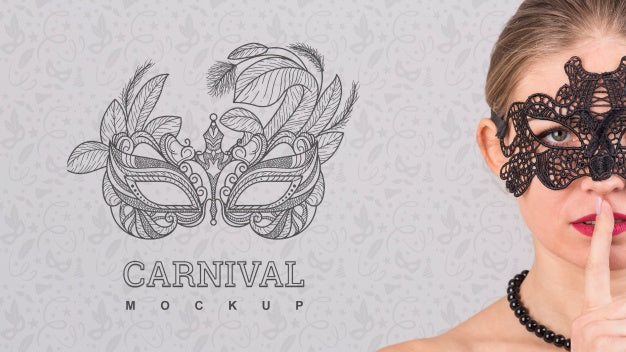 Free Carnival Mockup With Image Of Woman Psd