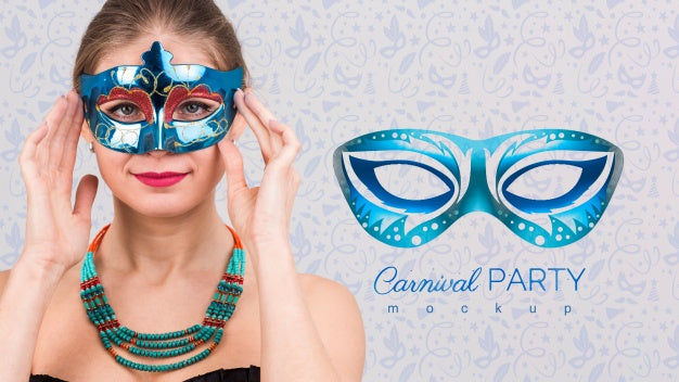 Free Carnival Mockup With Image Of Woman Psd