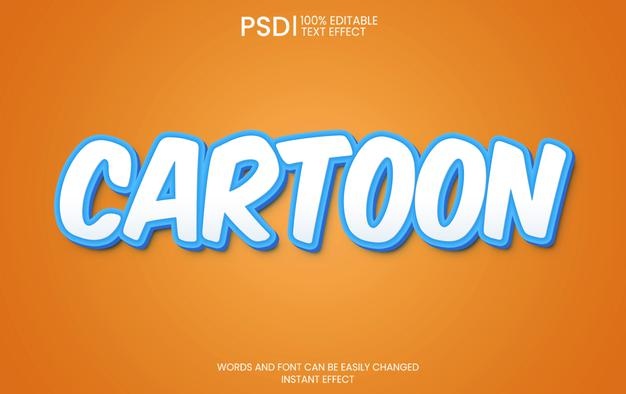 Free Cartoon Text Effect Psd