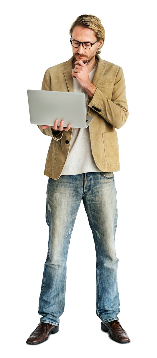 Free Casual Man Using His Laptop