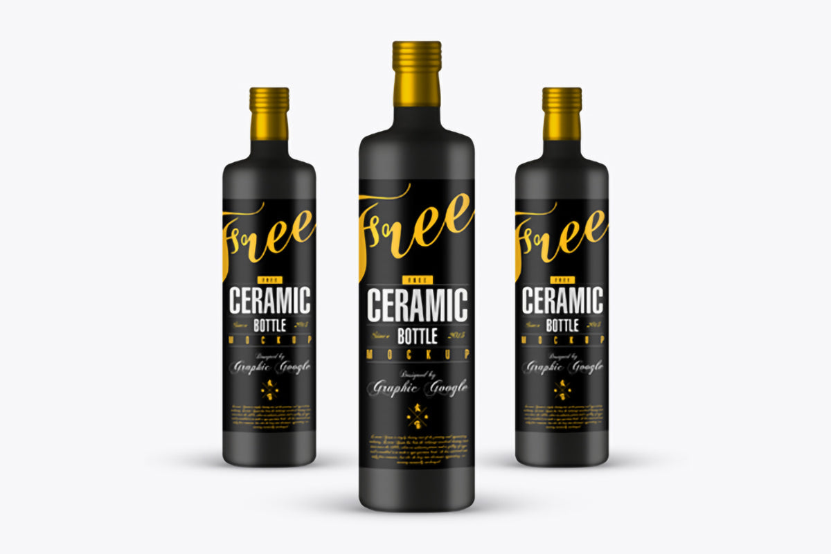 Free Ceramic Bottle Psd Mockup