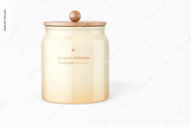 Free Ceramic Kitchen Canister Mockup Psd