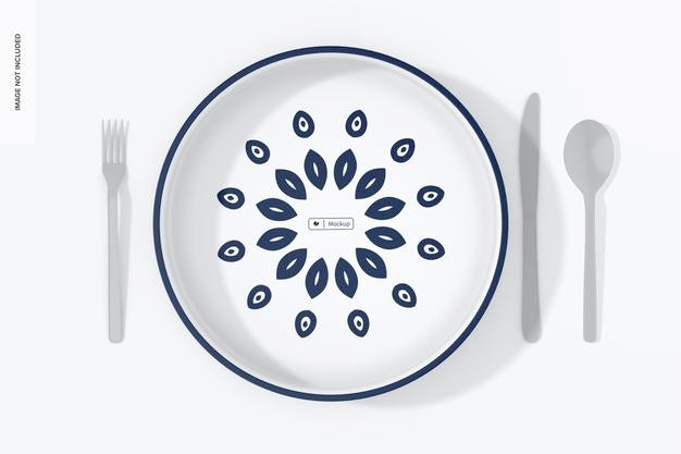 Free Ceramic Large Plate Mockup, Top View Psd