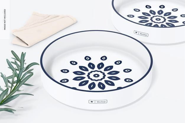 Free Ceramic Large Plates Mockup Psd