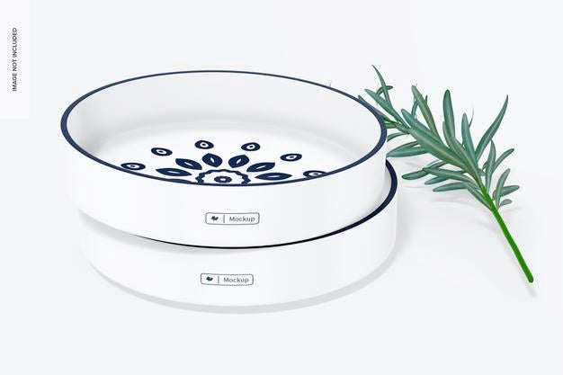 Free Ceramic Large Plates Mockup, Stacked Psd