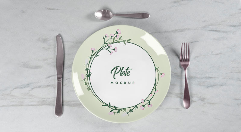 Free Ceramic Plate Mockup Psd