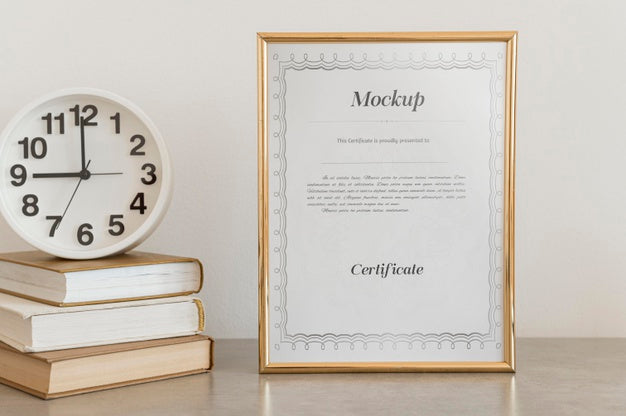 Free Certificate Concept With Frame Mockup Psd