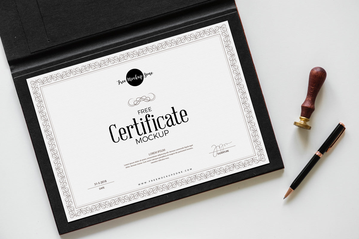 Free Certificate Mockup Psd