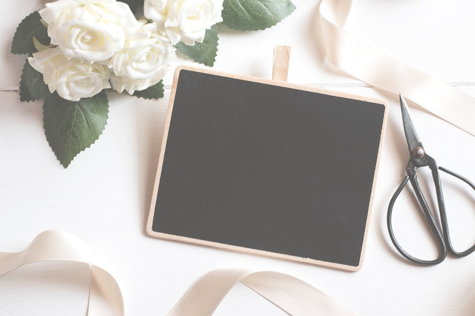 Free Chalkboard Black Wedding Photo Mockup