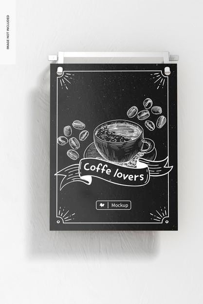 Free Chalkboard Café Menu Mockup, Front View Psd