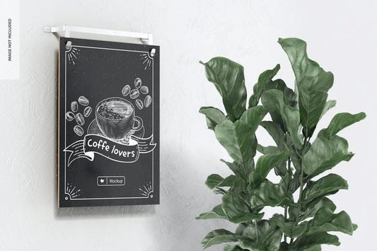 Free Chalkboard Café Menu With Pot Mockup Psd