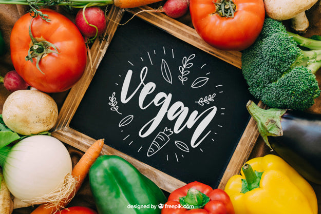 Free Chalkboard Mockup With Vegetable Designs Psd