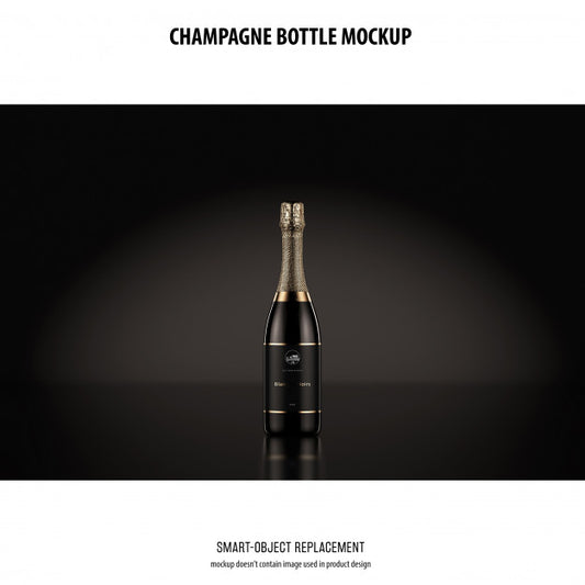 Free Champagne Bottle Mockup Psd