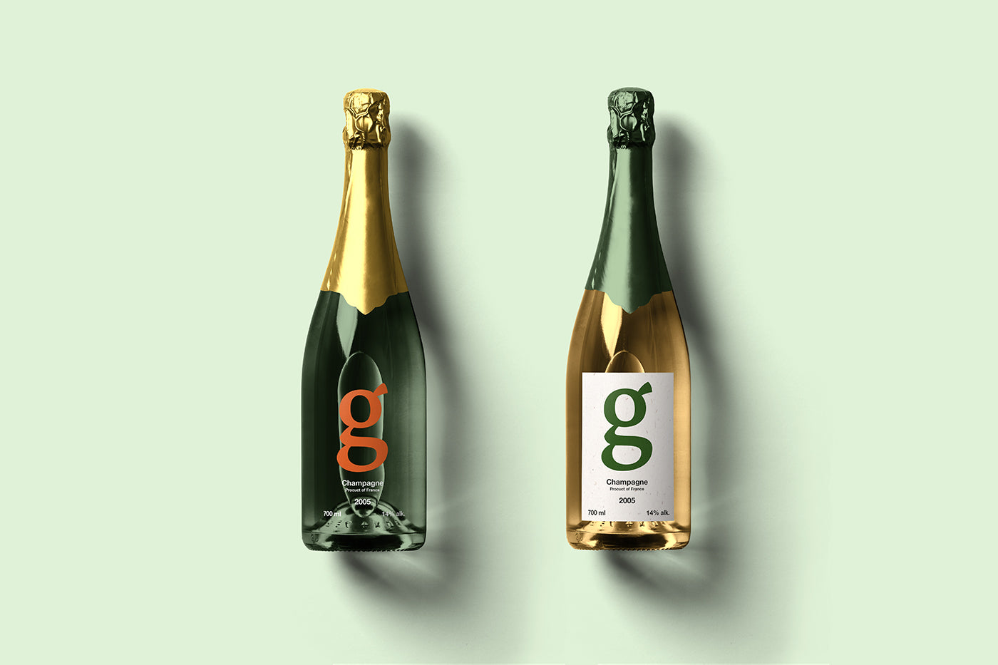 Free Champagne Bottle Mockup