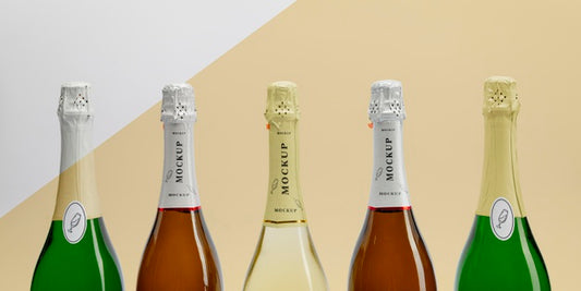 Free Champagne Bottles With Mock-Up Psd