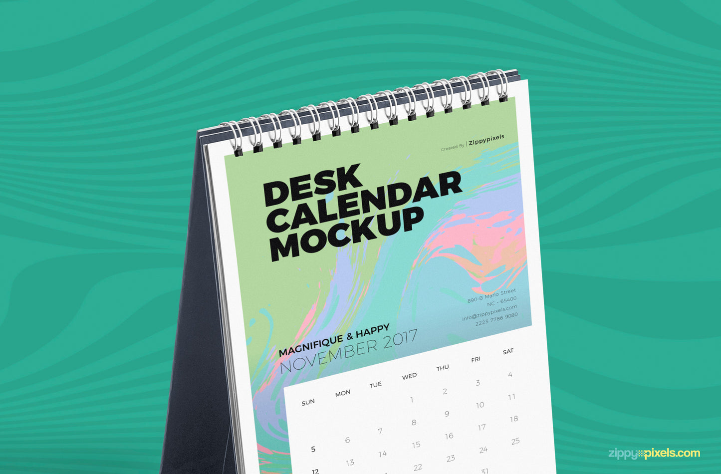 Free Desk Calendar Mockup PSD