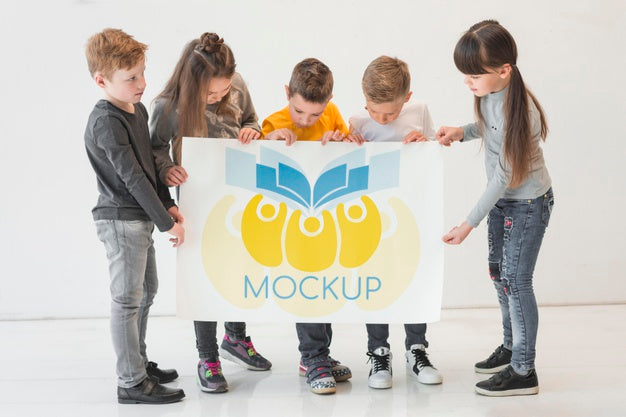 Free Children Community Concept Mock-Up Psd