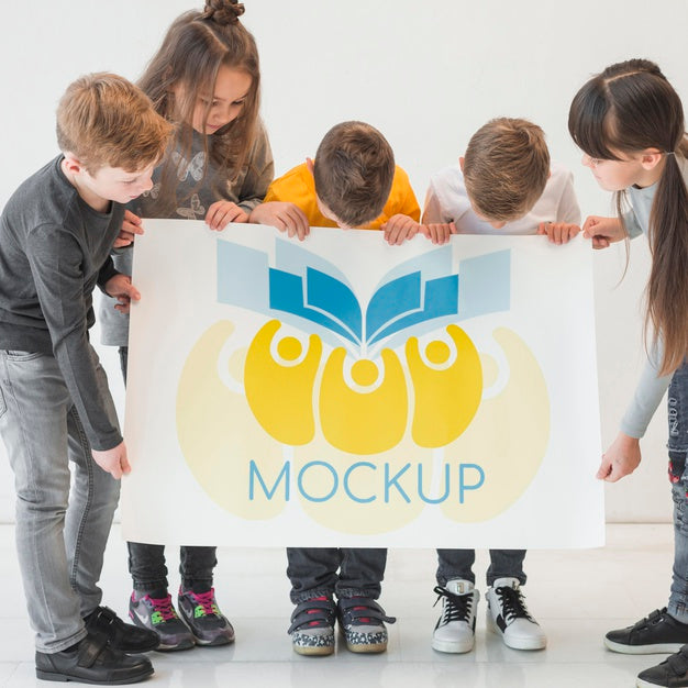 Free Children Community Concept Mock-Up Psd