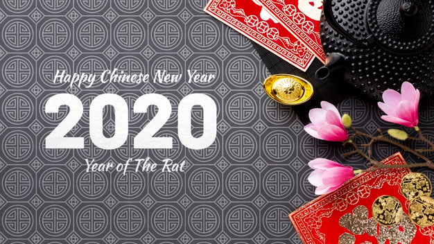 Free Chinese New Year Concept With Mock-Up Psd