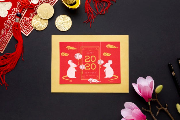 Free Chinese New Year Concept With Mock-Up Psd