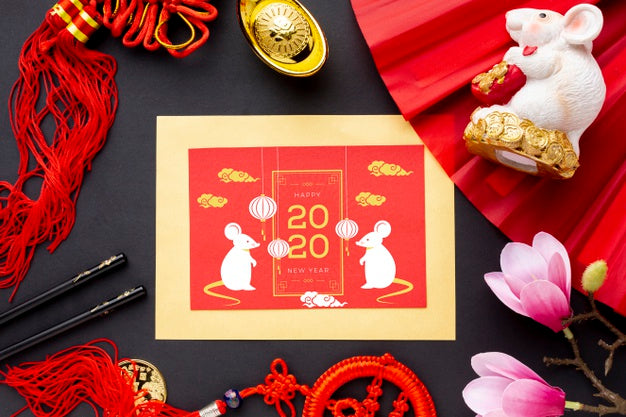 Free Chinese New Year Concept With Mock-Up Psd