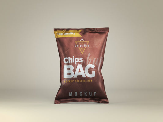 Free Chips Bag Front View Mockup