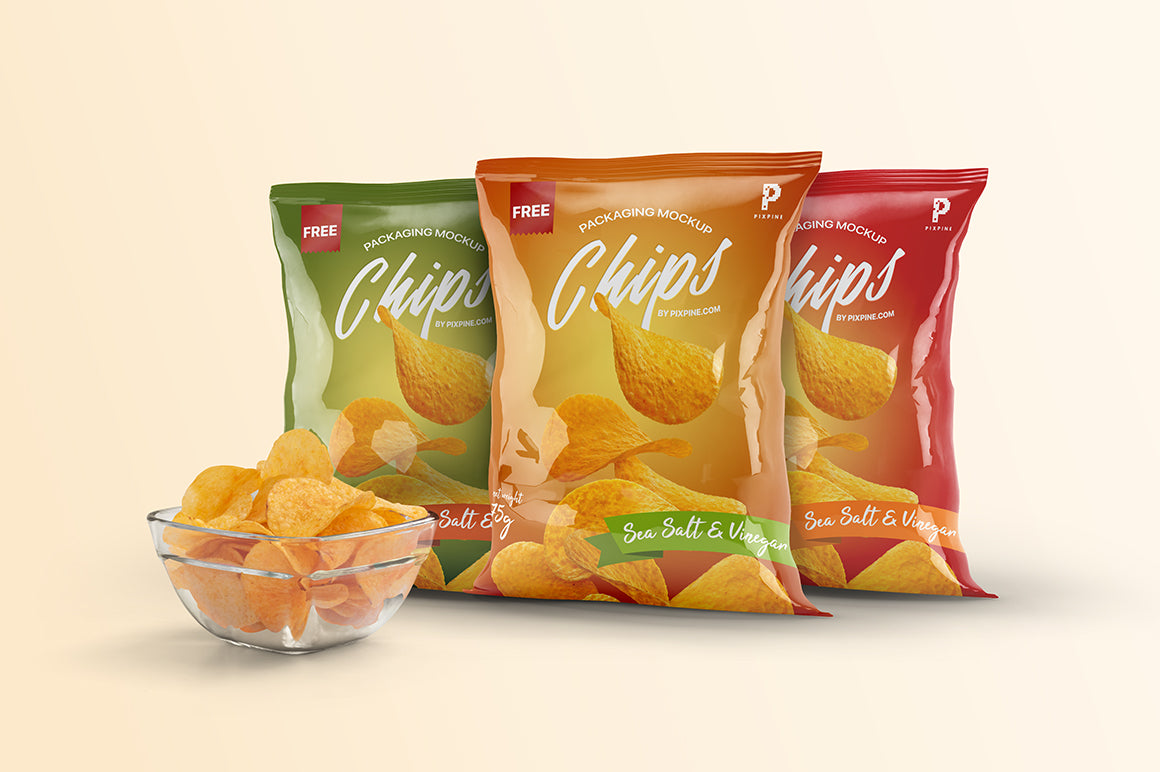 Free Chips Bag Packaging Mockup