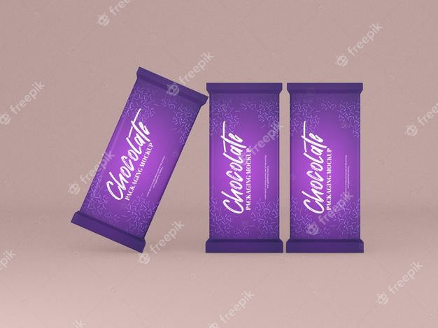 Free Chocolate Bar Packaging Mockup Psd