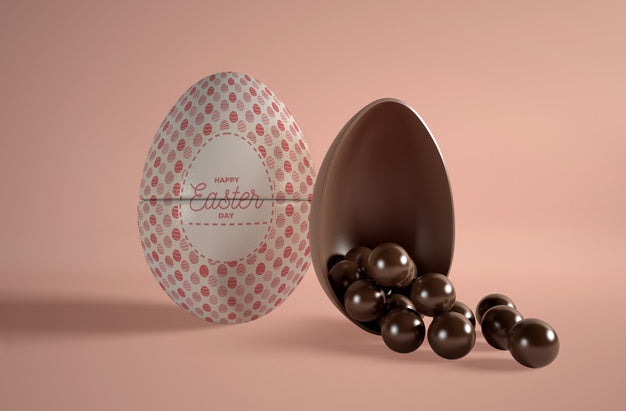 Free Chocolate Egg Shape With Small Chocolate Eggs Psd