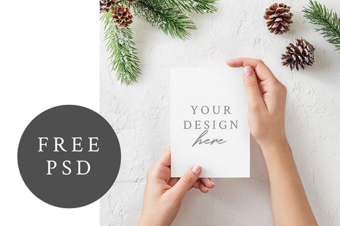 Free Christmas Greeting Card Mockup