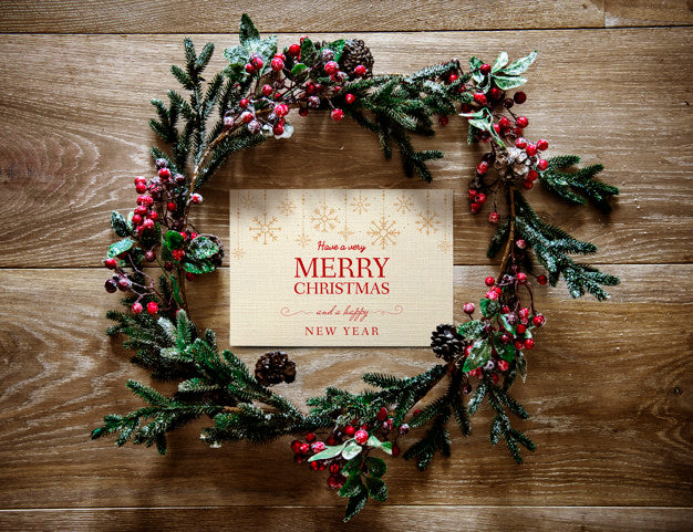 Free Christmas Holiday Greeting Design Mockup Psd