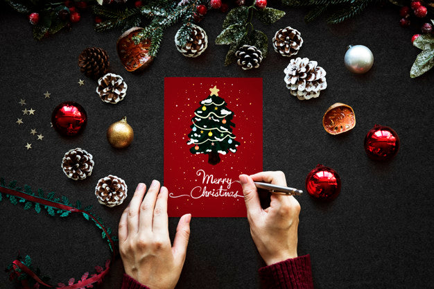 Free Christmas Holiday Greeting Design Mockup Psd