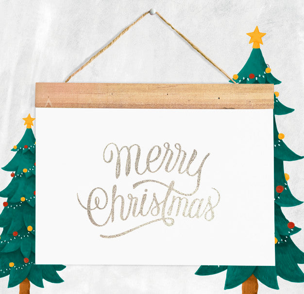 Free Christmas Holiday Greeting Design Mockup Psd