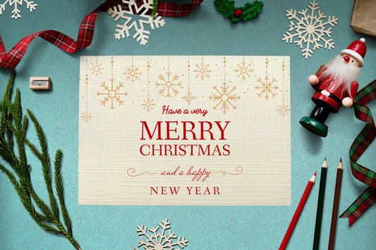 Free Christmas Holiday Greeting Design Mockup Psd