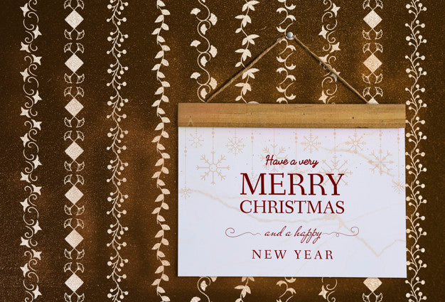 Free Christmas Holiday Greeting Design Mockup Psd