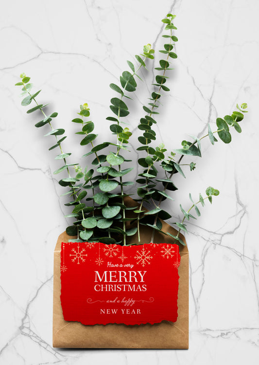 Free Christmas Holiday Greeting Design Mockup Psd