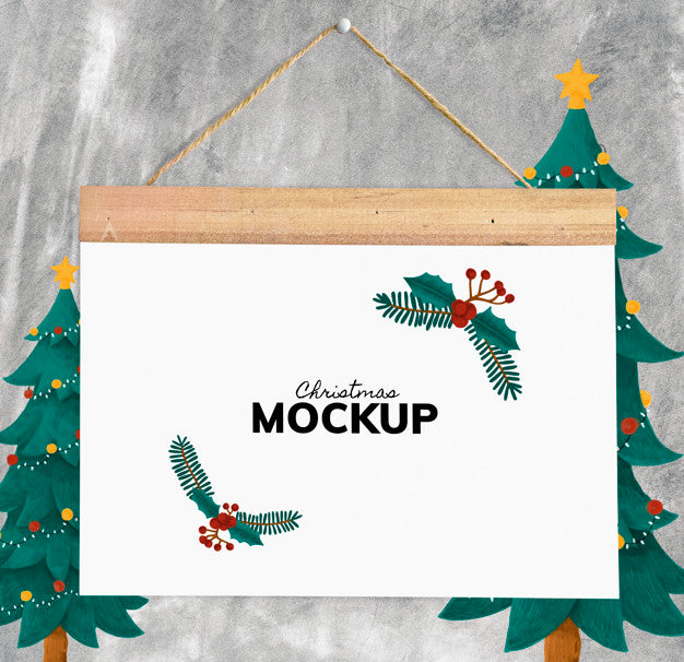 Free Christmas Holiday Greeting Design Mockup Psd