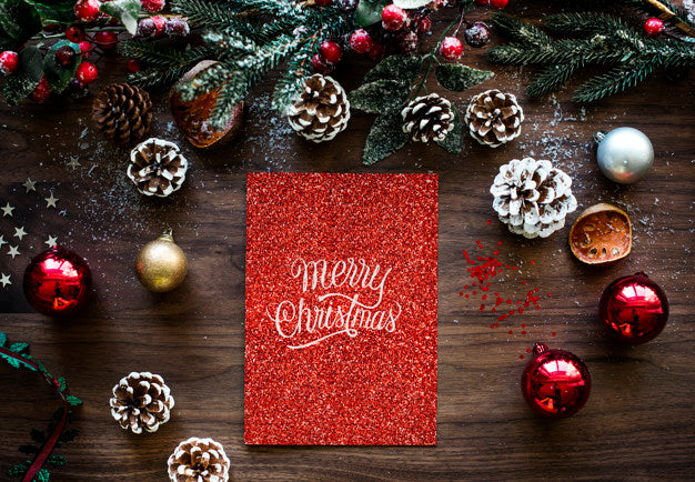 Free Christmas Holiday Greeting Design Mockup Psd