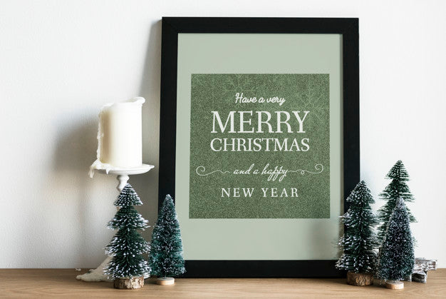 Free Christmas Holiday Greeting Design Mockup Psd