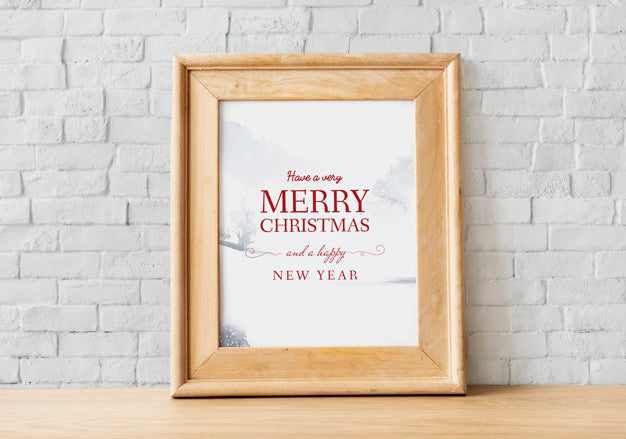 Free Christmas Holiday Greeting Design Mockup Psd