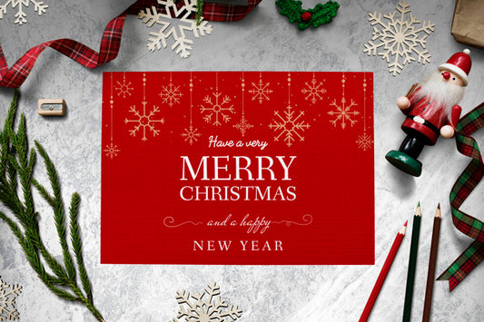 Free Christmas Holiday Greeting Design Mockup Psd