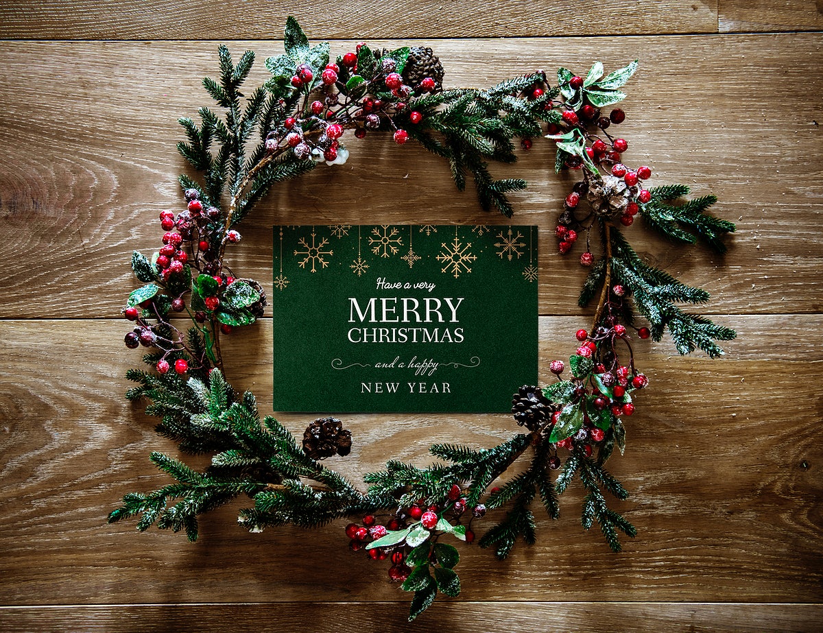 Free Christmas Holiday Greeting Design Mockup