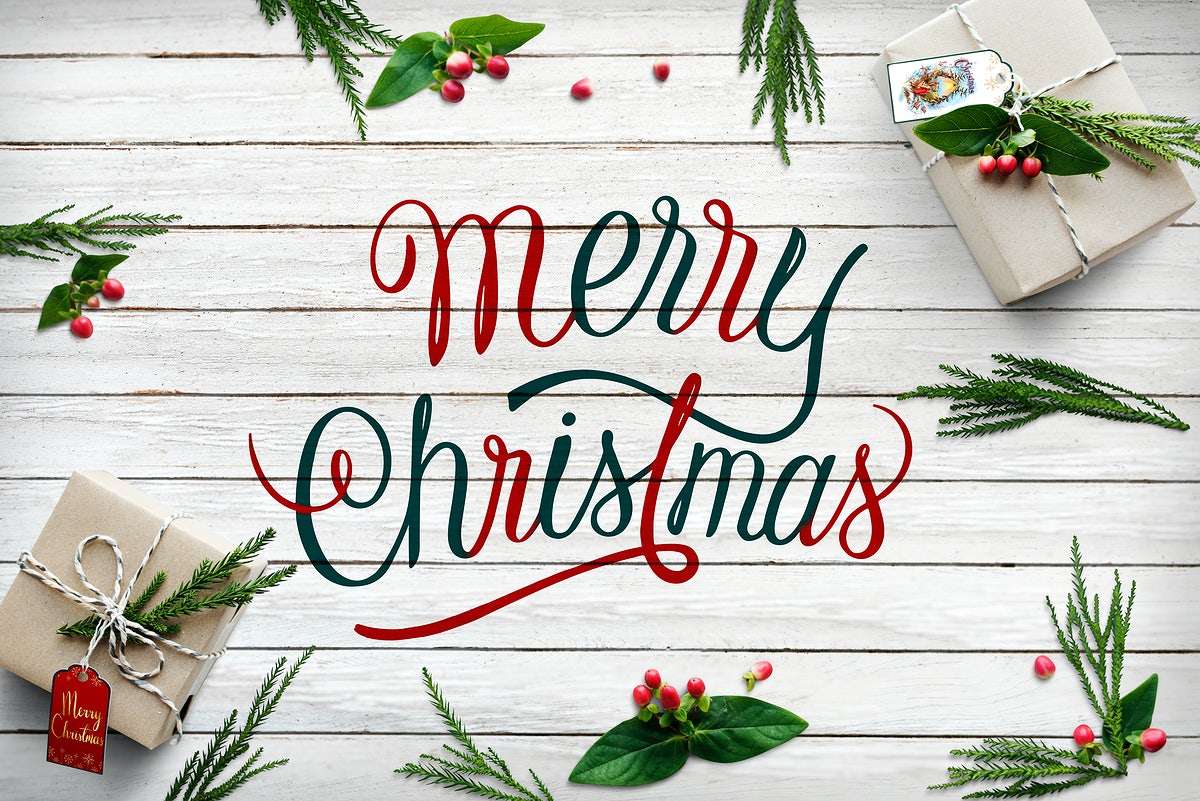 Free Christmas Holiday Greeting Design Mockup