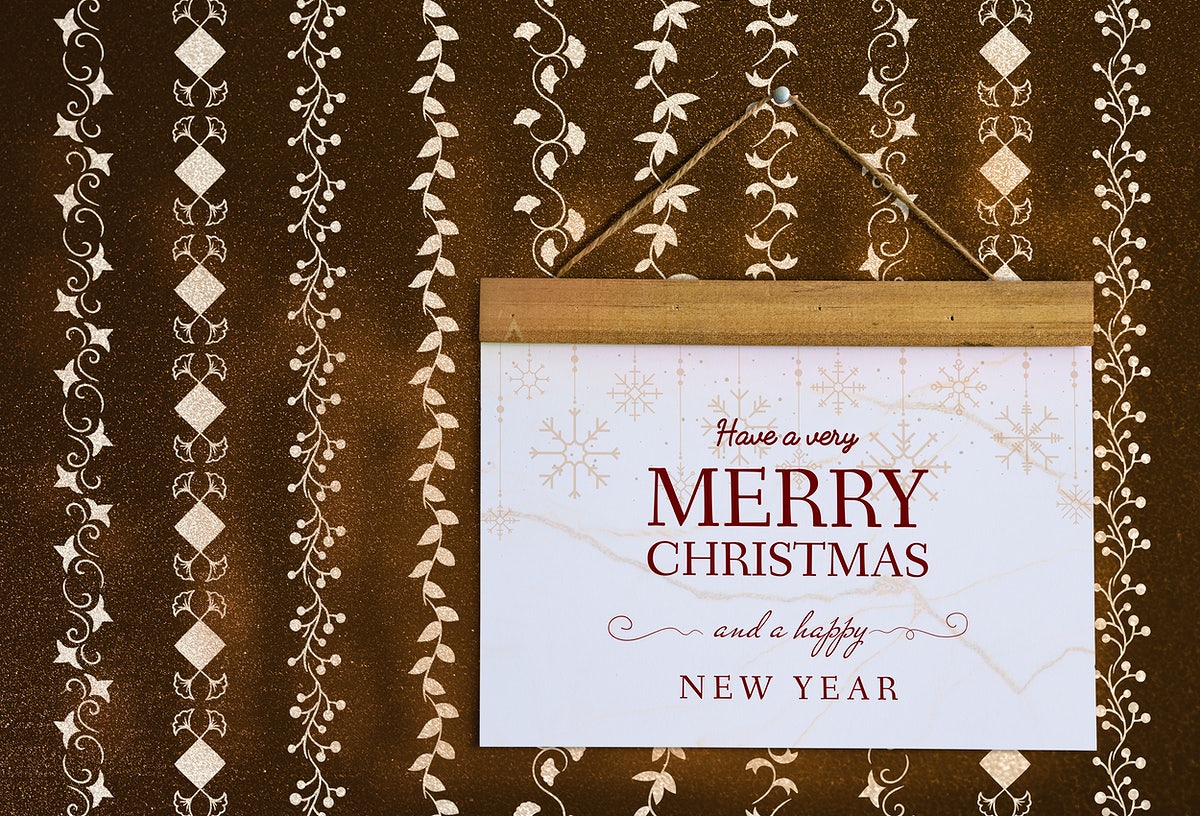 Free Christmas Holiday Greeting Design Mockup