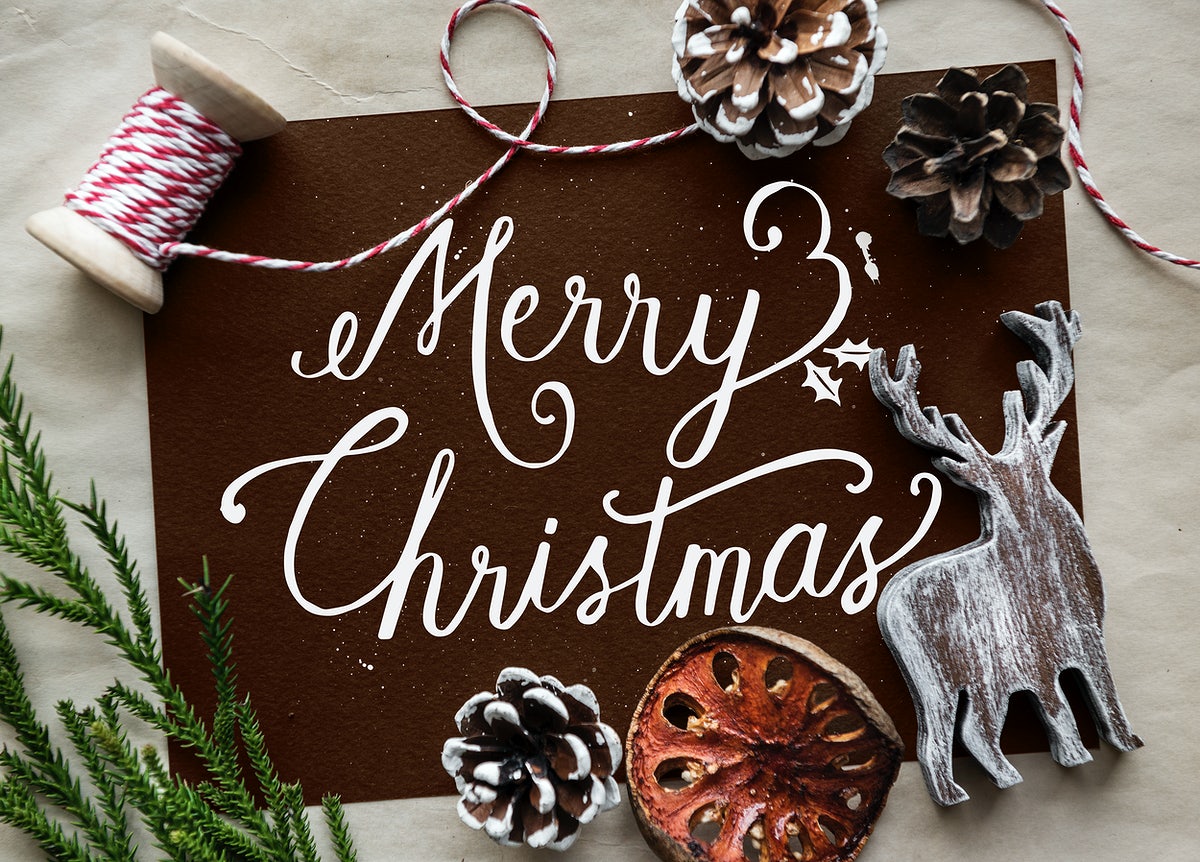 Free Christmas Holiday Greeting Design Mockup